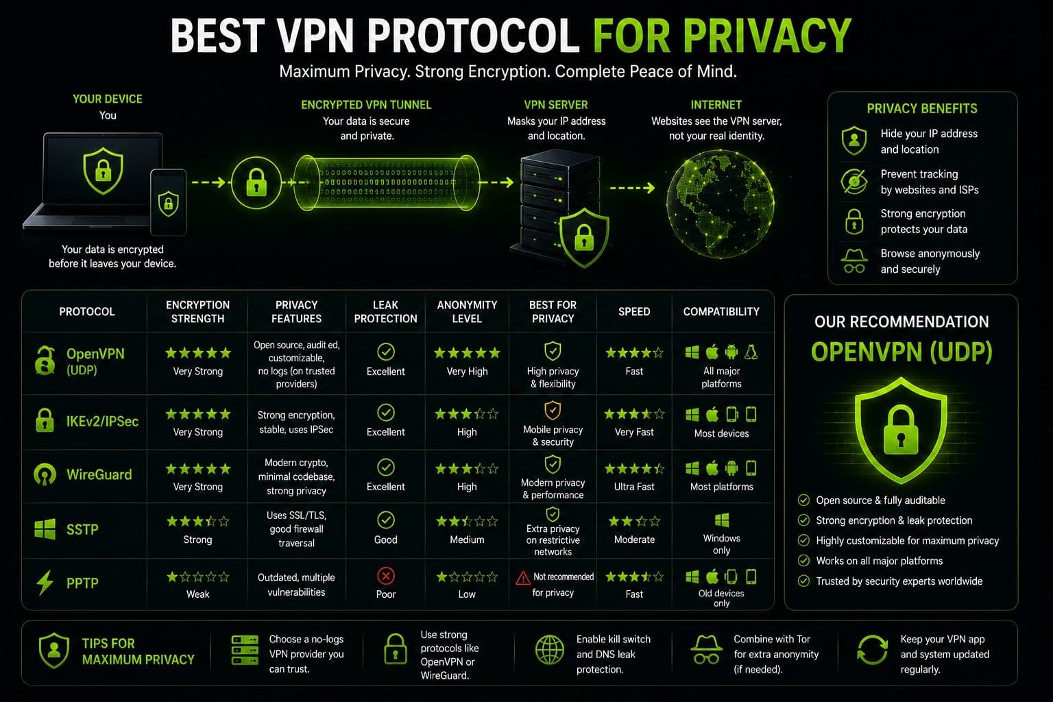 Protocollo VPN migliore per la privacy