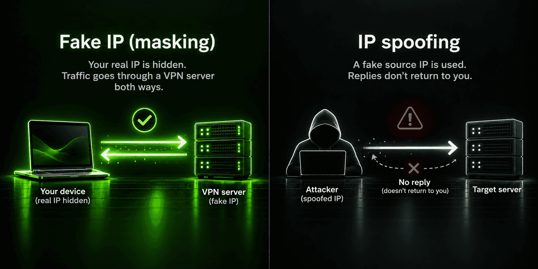 Is a Fake IP the Same as IP Spoofing?